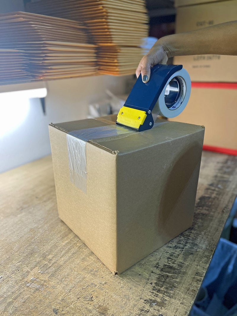 WOD Tape WOD Excell ET-366 Heavy Duty Metal Frame Filament Strapping Tape Dispenser: Fits 3 inch Wide, Blue - Image 5